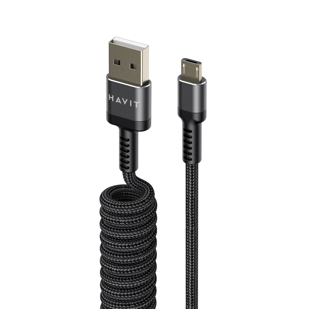 Кабель спіральний Micro USB HAVIT HV-CB6250 2.4A 1.5м