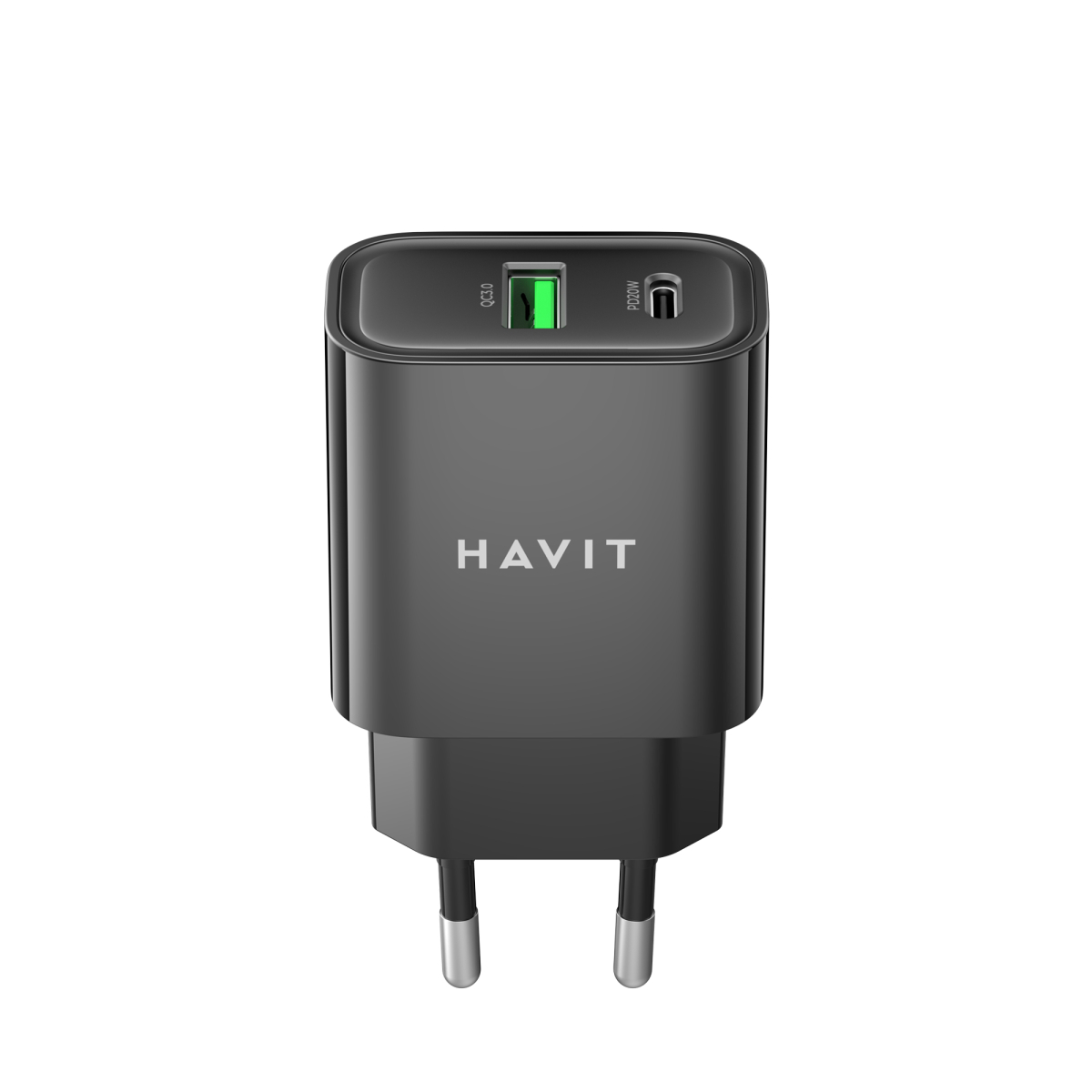 Зарядний пристрій HAVIT UC111 PRO 20W USB-A+USB-C Black