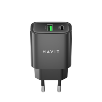 Зарядний пристрій HAVIT UC111 PRO 20W USB-A+USB-C Black