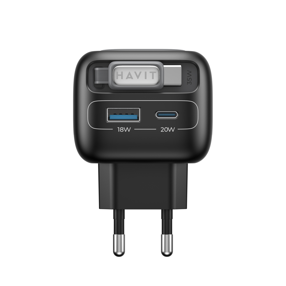 Зарядний пристрій HAVIT UC251 GaN 35W USB-A+USB-C +Кабель USB-C