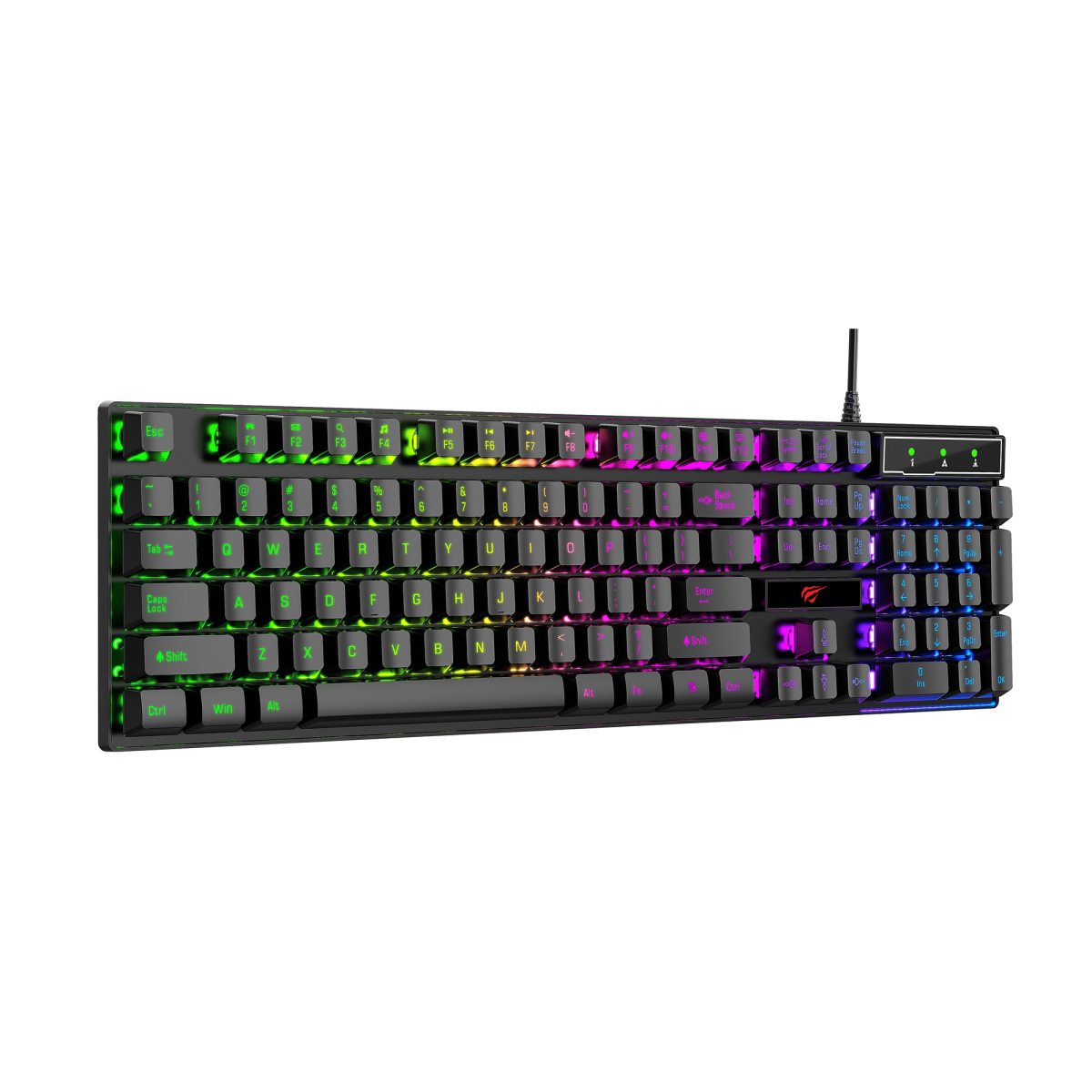 Мембранна ігрова клавіатура дротова HAVIT HV-KB101L RGB Black