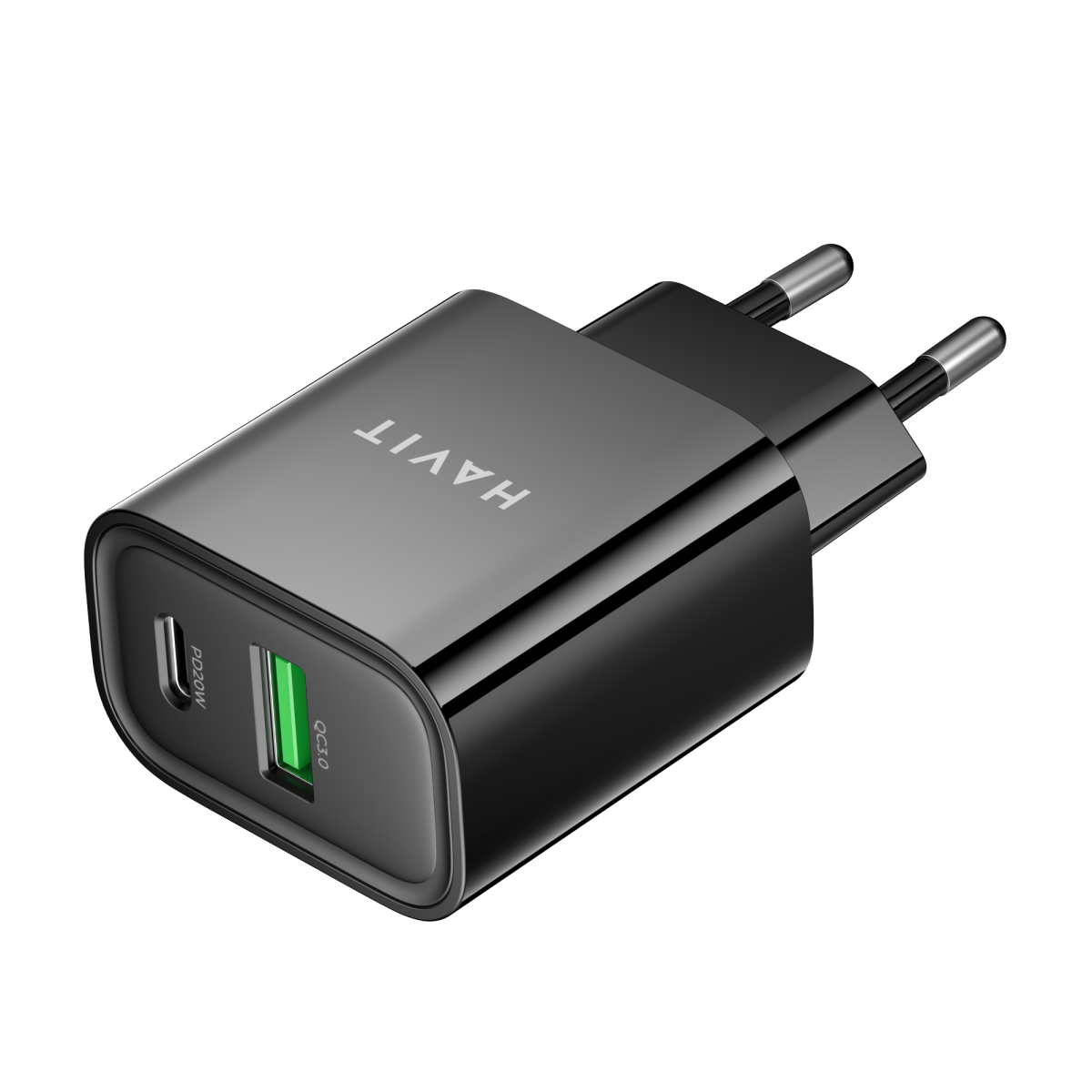 Зарядний пристрій HAVIT UC111 PRO 20W USB-A+USB-C Black