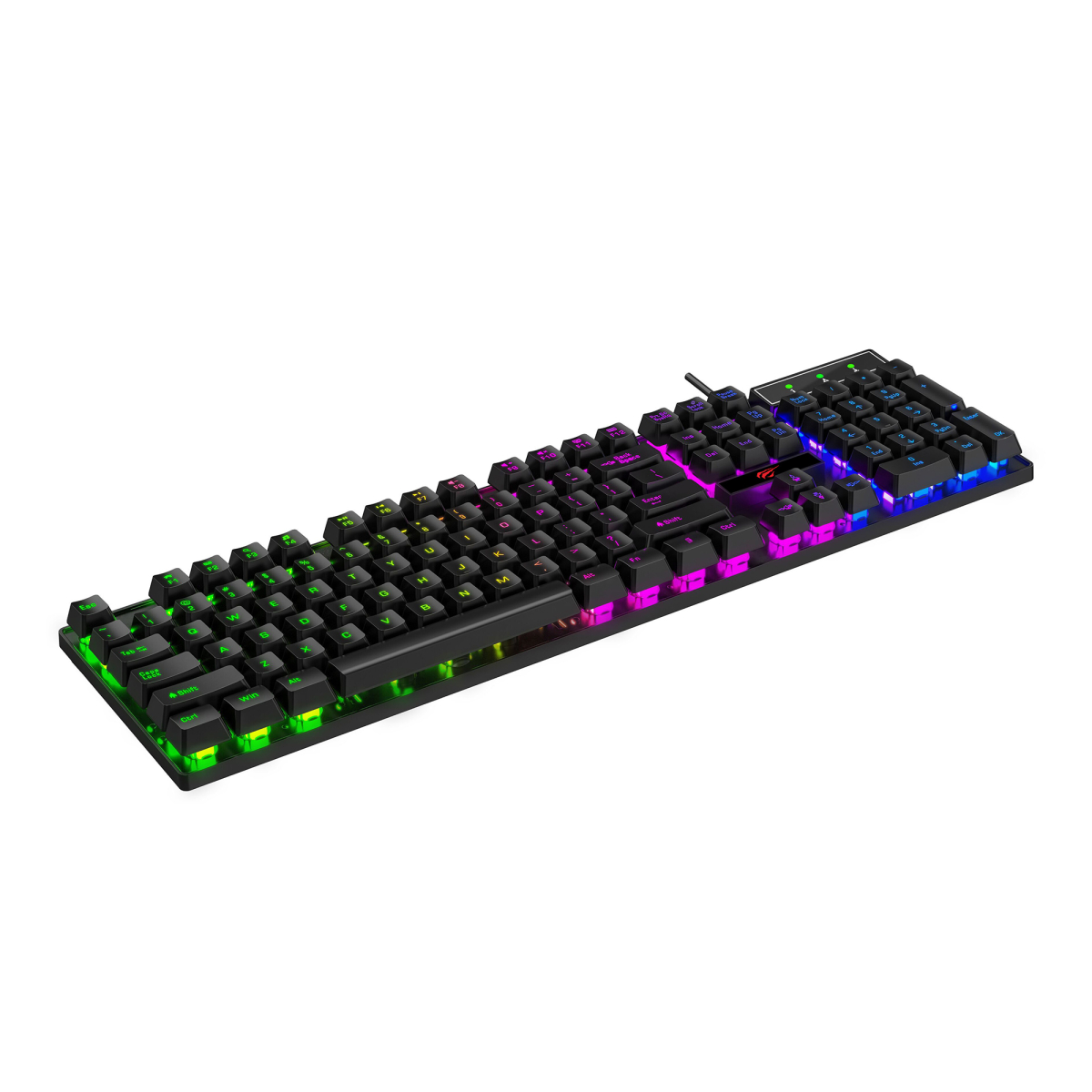 Мембранна ігрова клавіатура дротова HAVIT HV-KB101L RGB Black