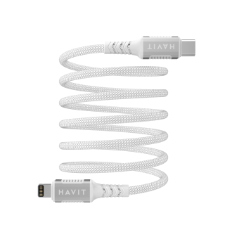 Кабель USB-C - Lightning HAVIT CB6298 PD30W 1м ( магнітний) White