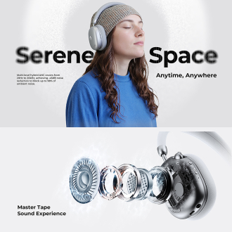 Навушники накладні бездротові HAVIT H670BT "SPACE S1" ANC Silver