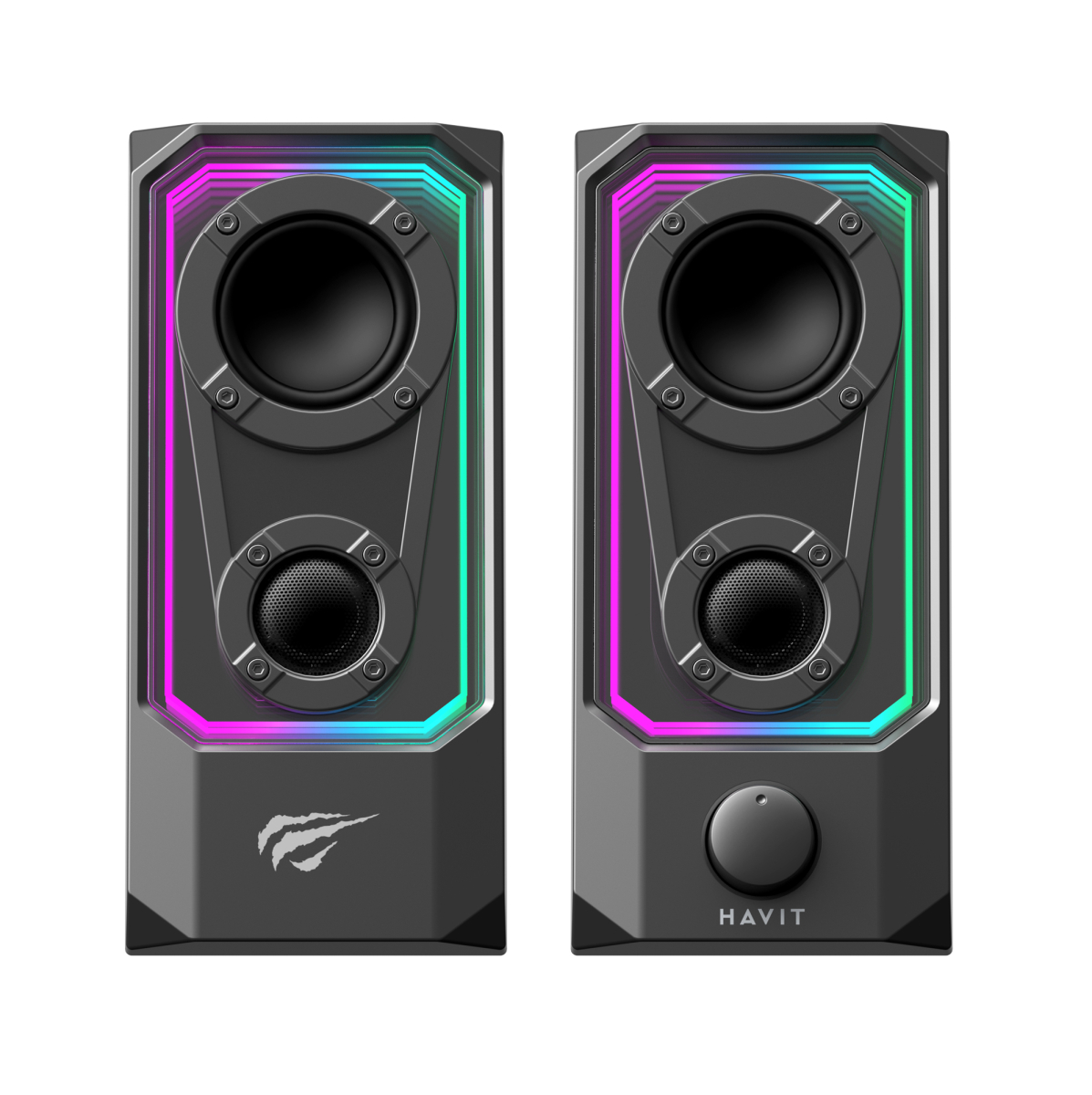 Стерео колонки ігрові HAVIT SK219 6W USB+BT RGB Black+Gray