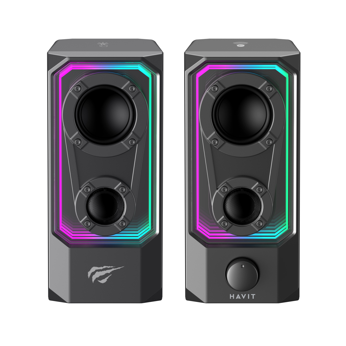 Стерео колонки ігрові HAVIT SK219 6W USB+BT RGB Black+Gray
