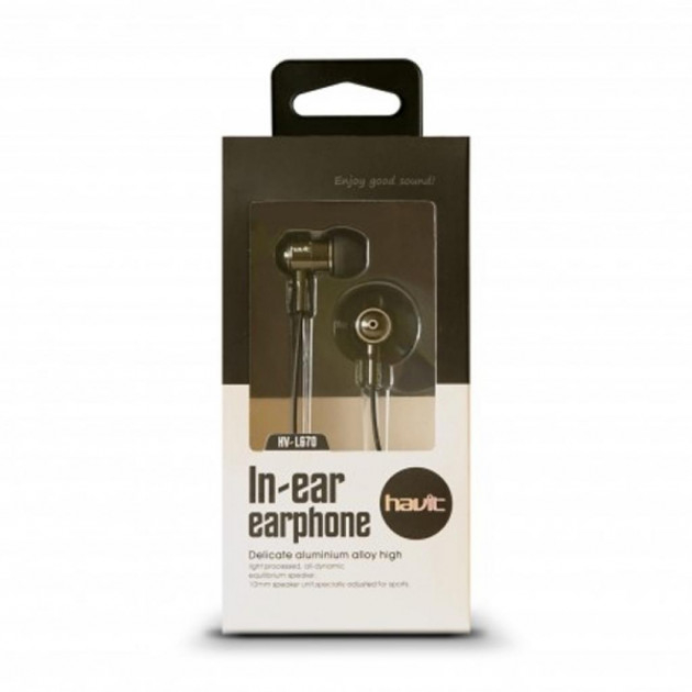 Вакуумні навушники з мікрофоном HAVIT HV-L670 Black