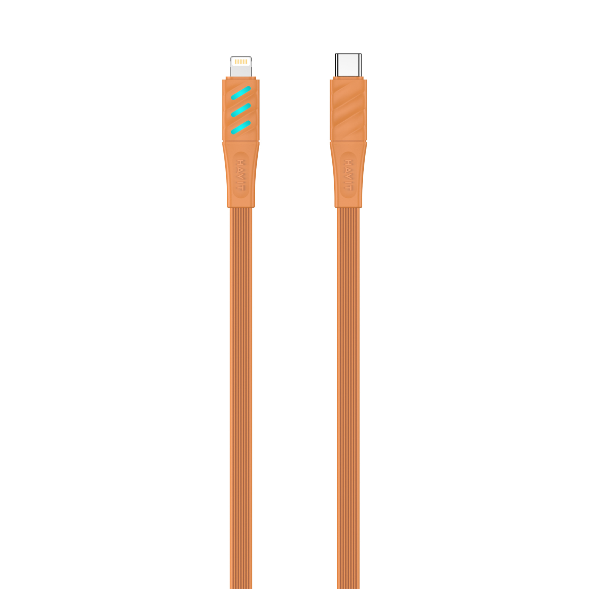 Кабель USB-C - Lightning HAVIT HV-CB6255 PD30W 1м з LED індикатором Orange