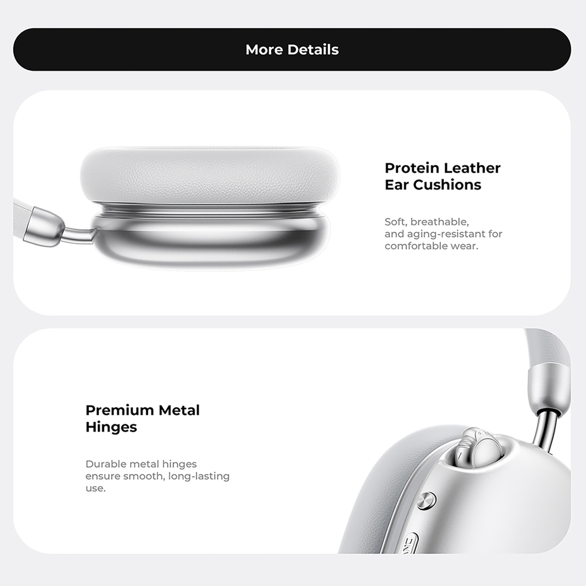 Навушники накладні бездротові HAVIT H670BT "SPACE S1" ANC Silver