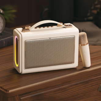 Портативна ретро колонка караоке HAVIT SK823BT 16W RGB Beige