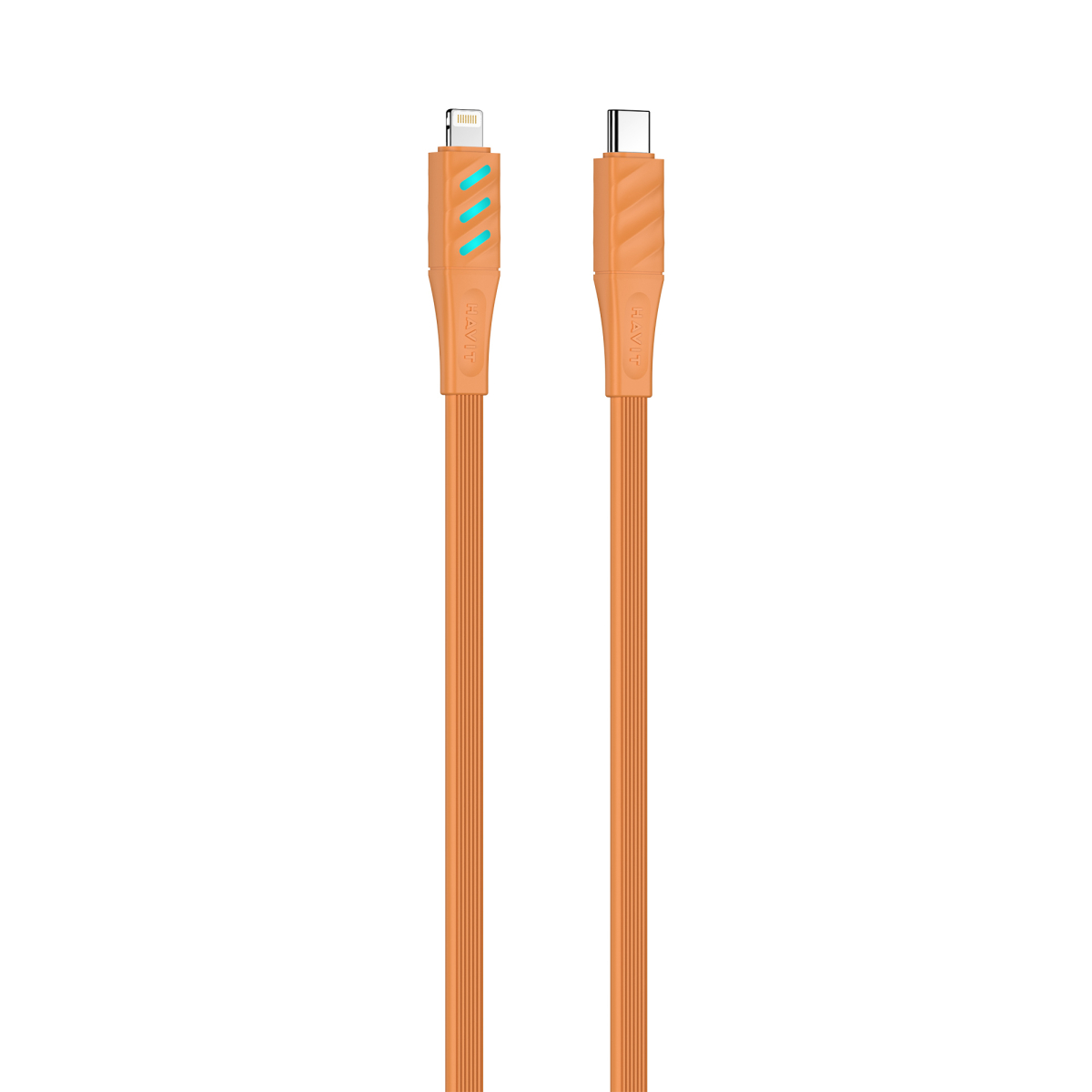 Кабель USB-C - Lightning HAVIT HV-CB6255 PD30W 1м з LED індикатором Orange