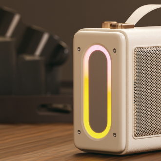 Портативна ретро колонка караоке HAVIT SK823BT 16W RGB Beige