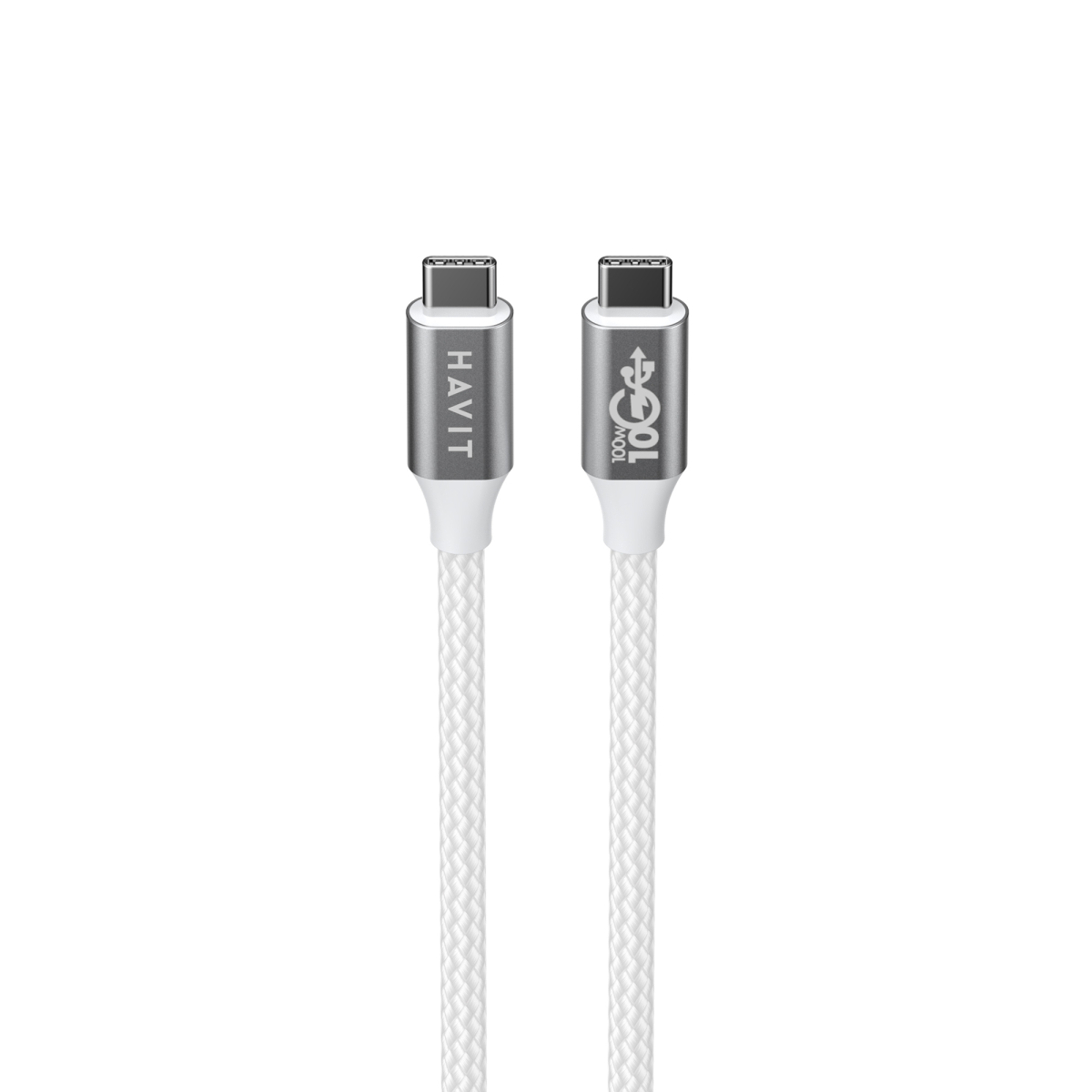 Кабель USB-C to USB-C HAVIT HV-CB6290 PD100W 5A 1м White