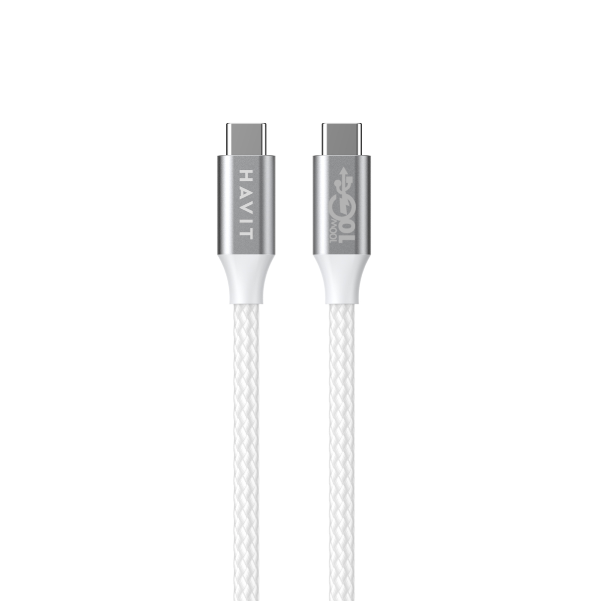 Кабель USB-C to USB-C HAVIT HV-CB6290 PD100W 5A 1м White