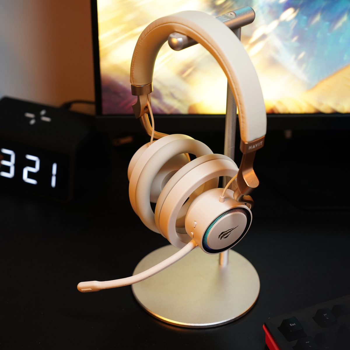 Бездротові ігрові навушники HAVIT Fuxi-H8 White + Gray