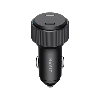 Автомобільний зарядний пристрій HAVIT HV-CC2014 60W 2xUSB-C Black