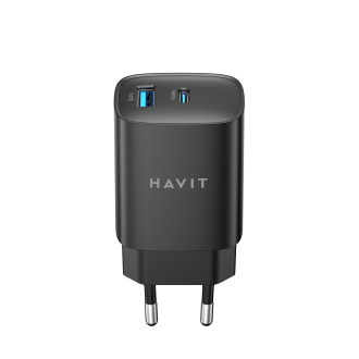 Зарядний пристрій HAVIT UC30 PRO GaN 30W USB-A+USB-C Black