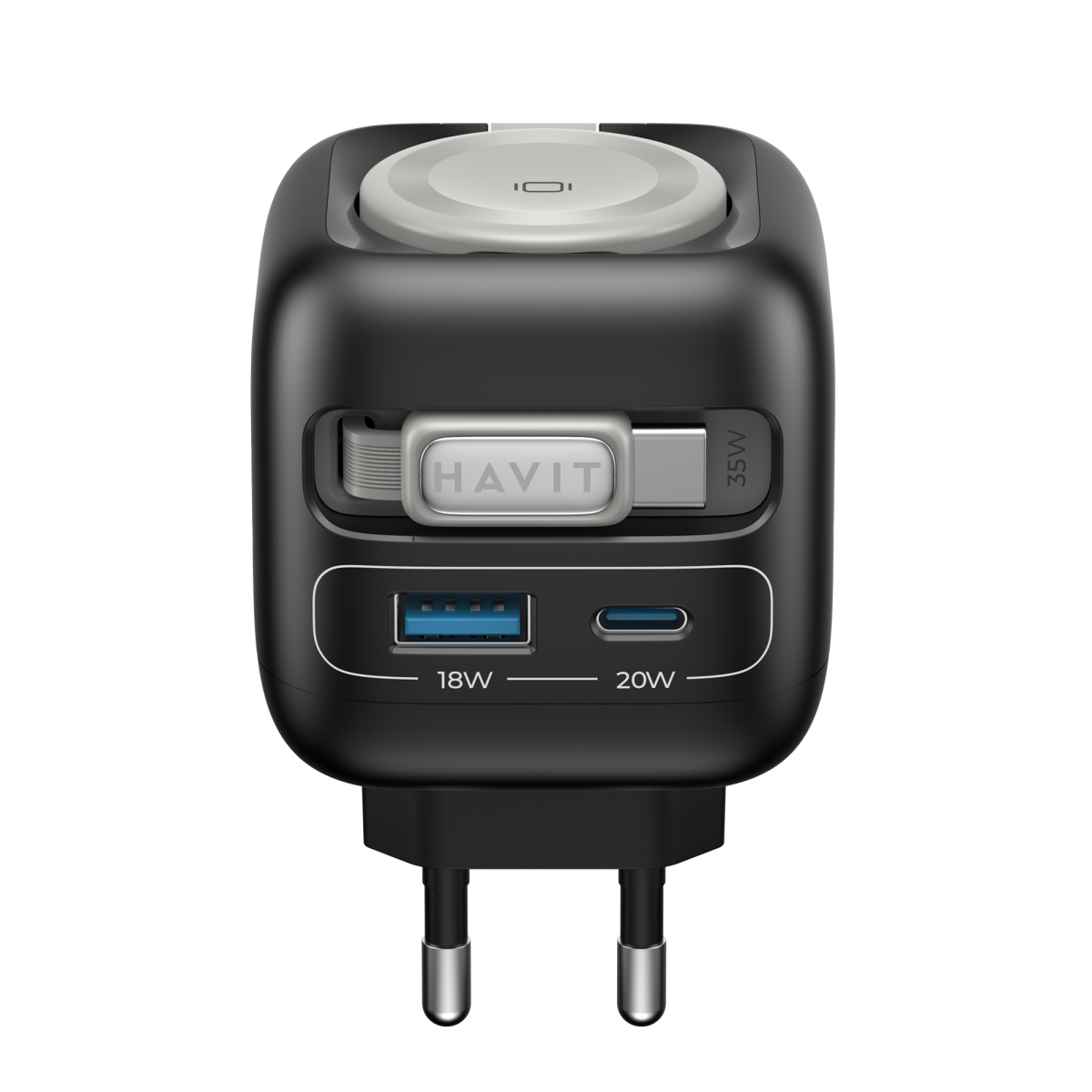 Зарядний пристрій HAVIT UC250 GaN 35W USB-A+USB-C +Кабель USB-C +Watch Charger