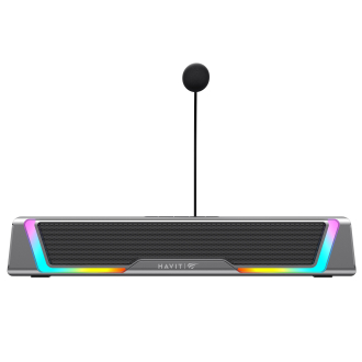 Ігрова колонка SOUNDBAR HAVIT SK221 6W USB+BT RGB Black+Gray