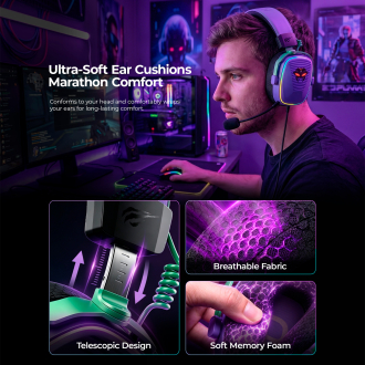 Бездротові ігрові навушники HAVIT Huaxu-X4 Purple+Black