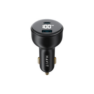 Автомобільний зарядний пристрій HAVIT HV-CC100W 100W USB+USB-C