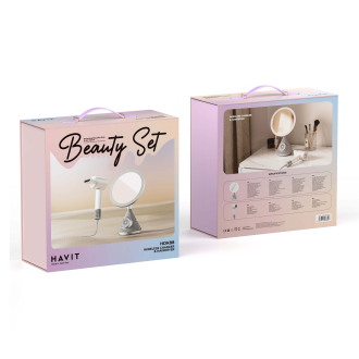Набір 5в1 HAVIT HDK88 "Beauty Set" Дзеркало + Фен + Зарядка + Динамік