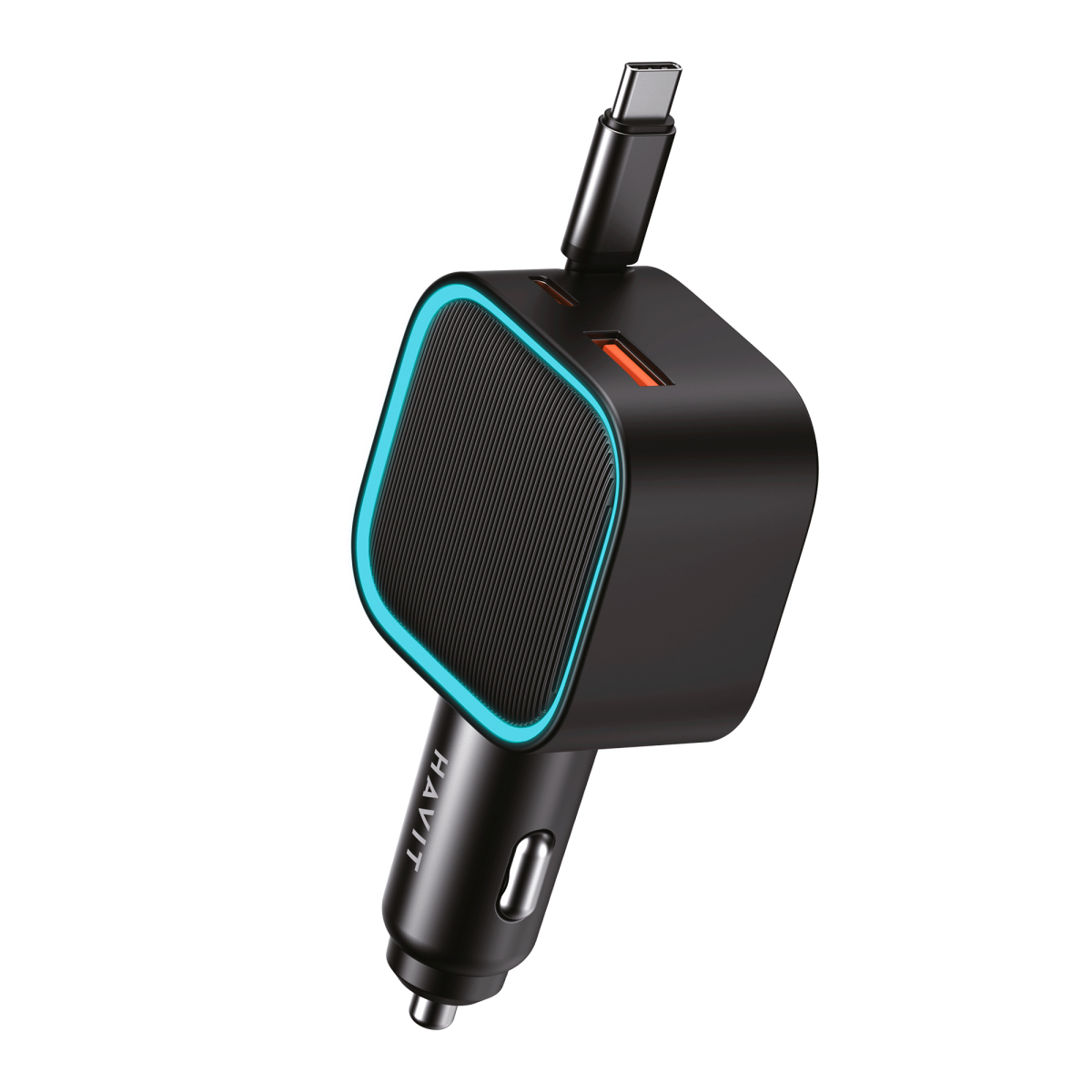 Автомобільний зарядний пристрій HAVIT CC2040 45W USB-A+USB-C +Кабель USB-C Black
