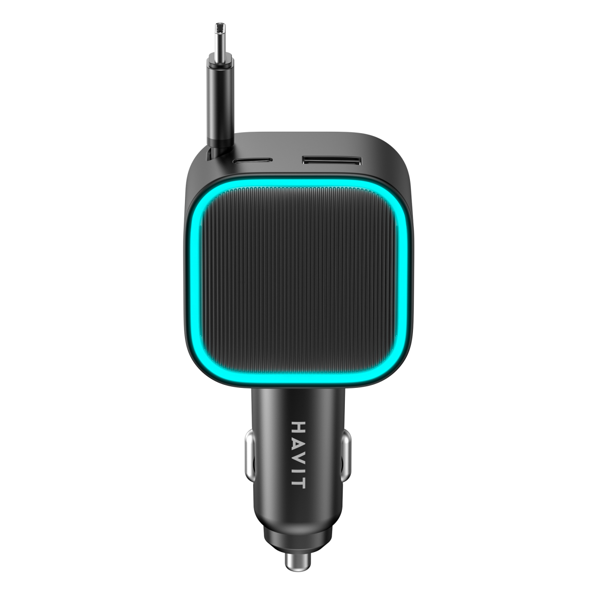 Автомобільний зарядний пристрій HAVIT CC2040 45W USB-A+USB-C +Кабель USB-C Black