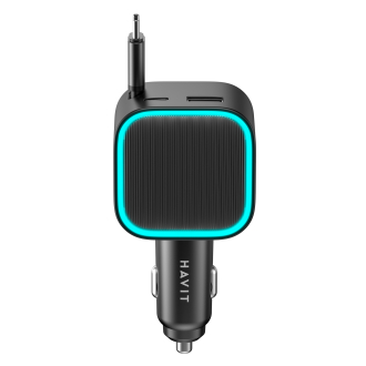 Автомобільний зарядний пристрій HAVIT CC2040 45W USB-A+USB-C +Кабель USB-C Black