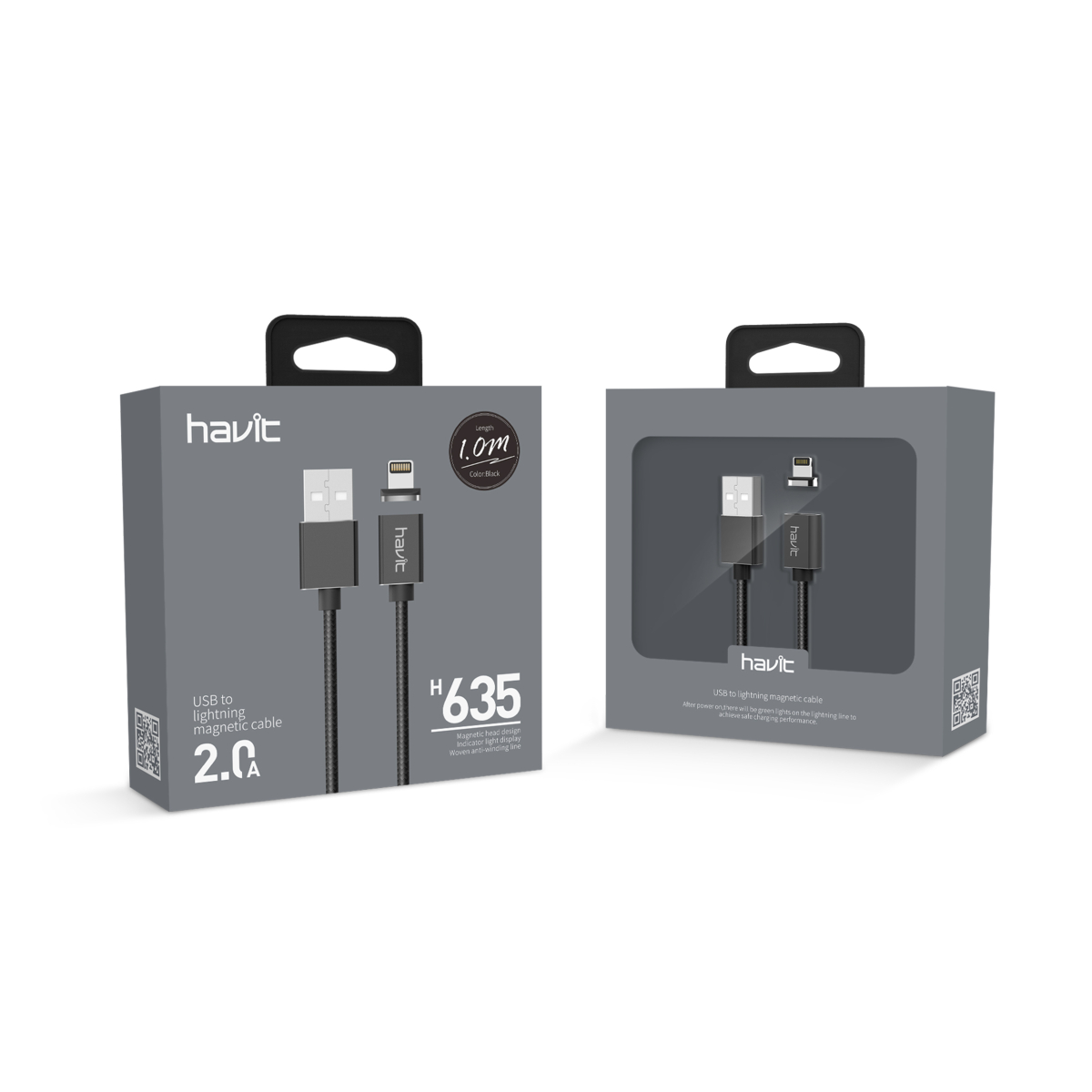 Кабель магнітний HAVIT HV-H635 Lightning 1м