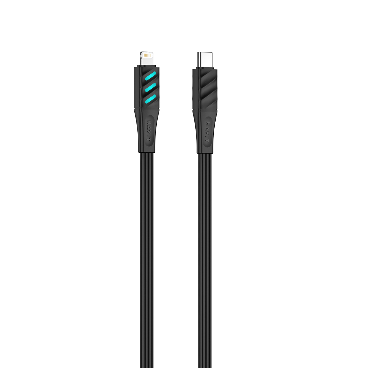Кабель USB-C - Lightning HAVIT HV-CB6255 PD30W 1м з LED індикатором