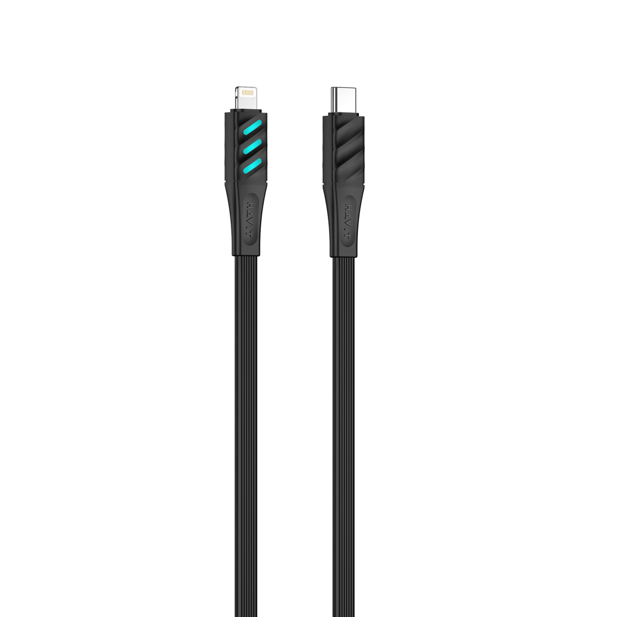 Кабель USB-C - Lightning HAVIT HV-CB6255 PD30W 1м з LED індикатором