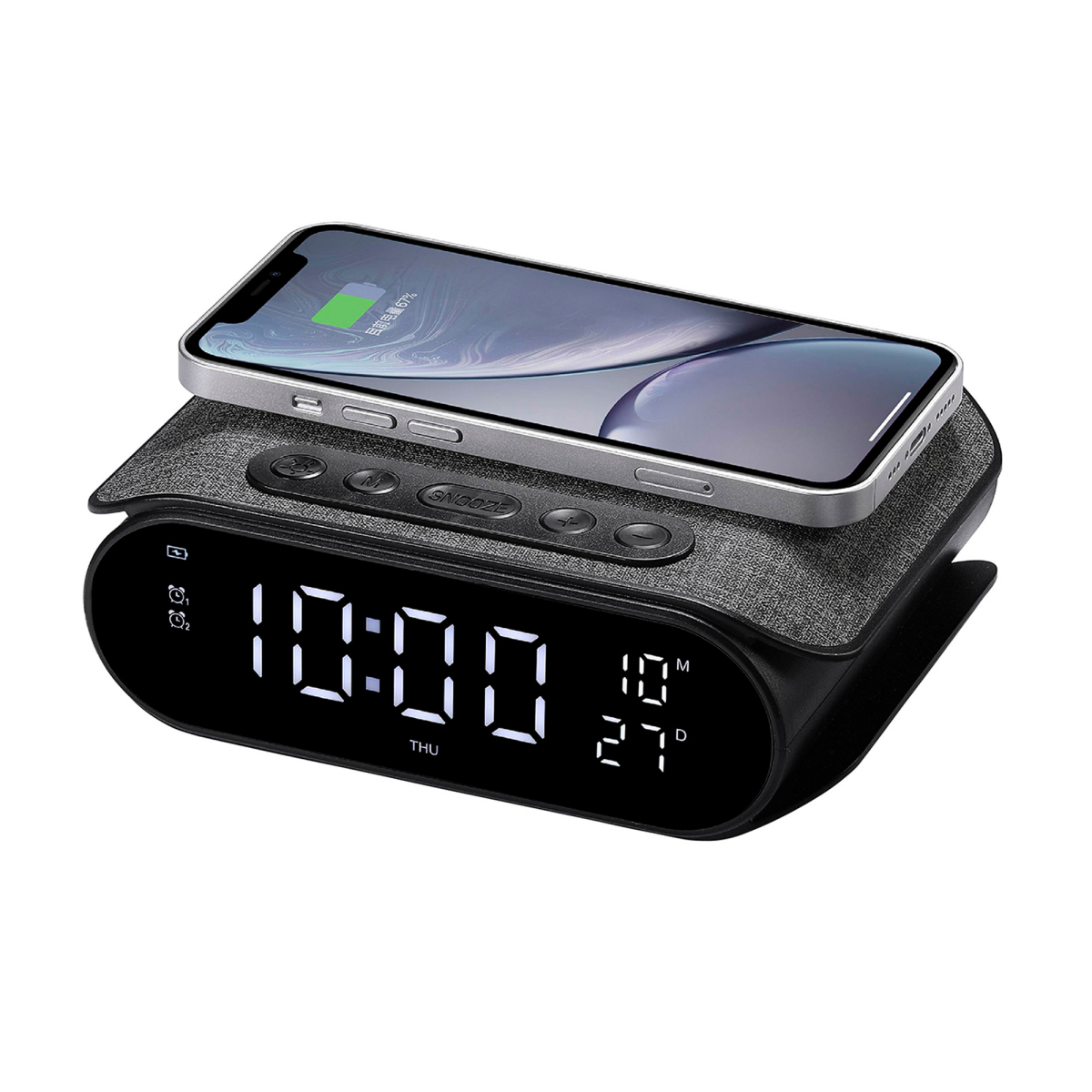 Бездротова зарядка з годинником HAVIT W3040 15W Black