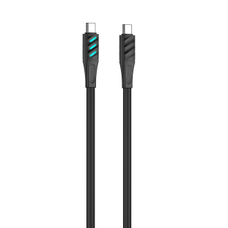 Кабель USB-C to USB-C HAVIT HV-CB6254 PD60W 3A 1м з LED індикатором Black