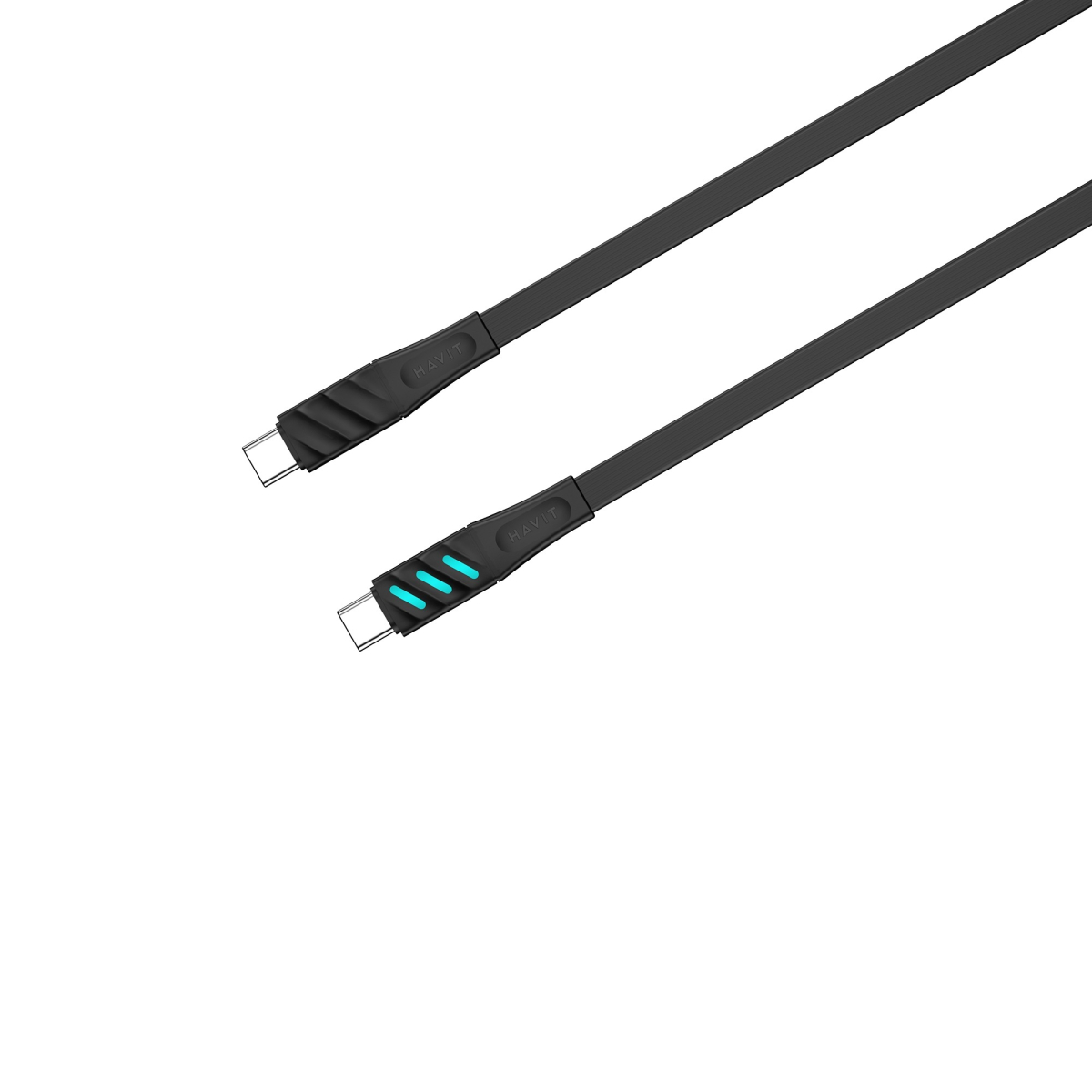 Кабель USB-C to USB-C HAVIT HV-CB6254 PD60W 3A 1м з LED індикатором Black
