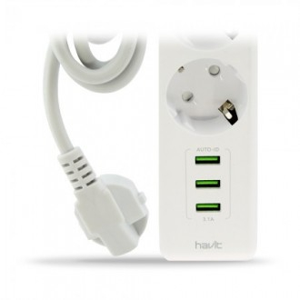 Мережевий фільтр - подовжувач HAVIT HV-SP8813 3USB роз'єми