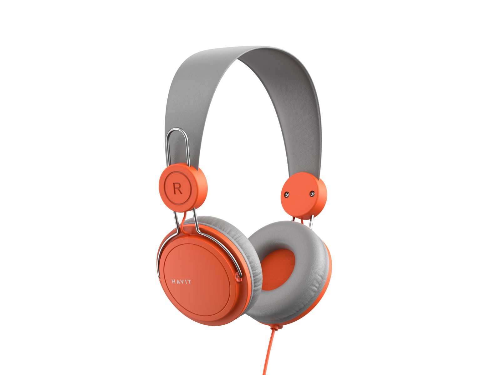 Навушники дротові накладні HAVIT HV-H2198D Gray/Orange з мікрофоном