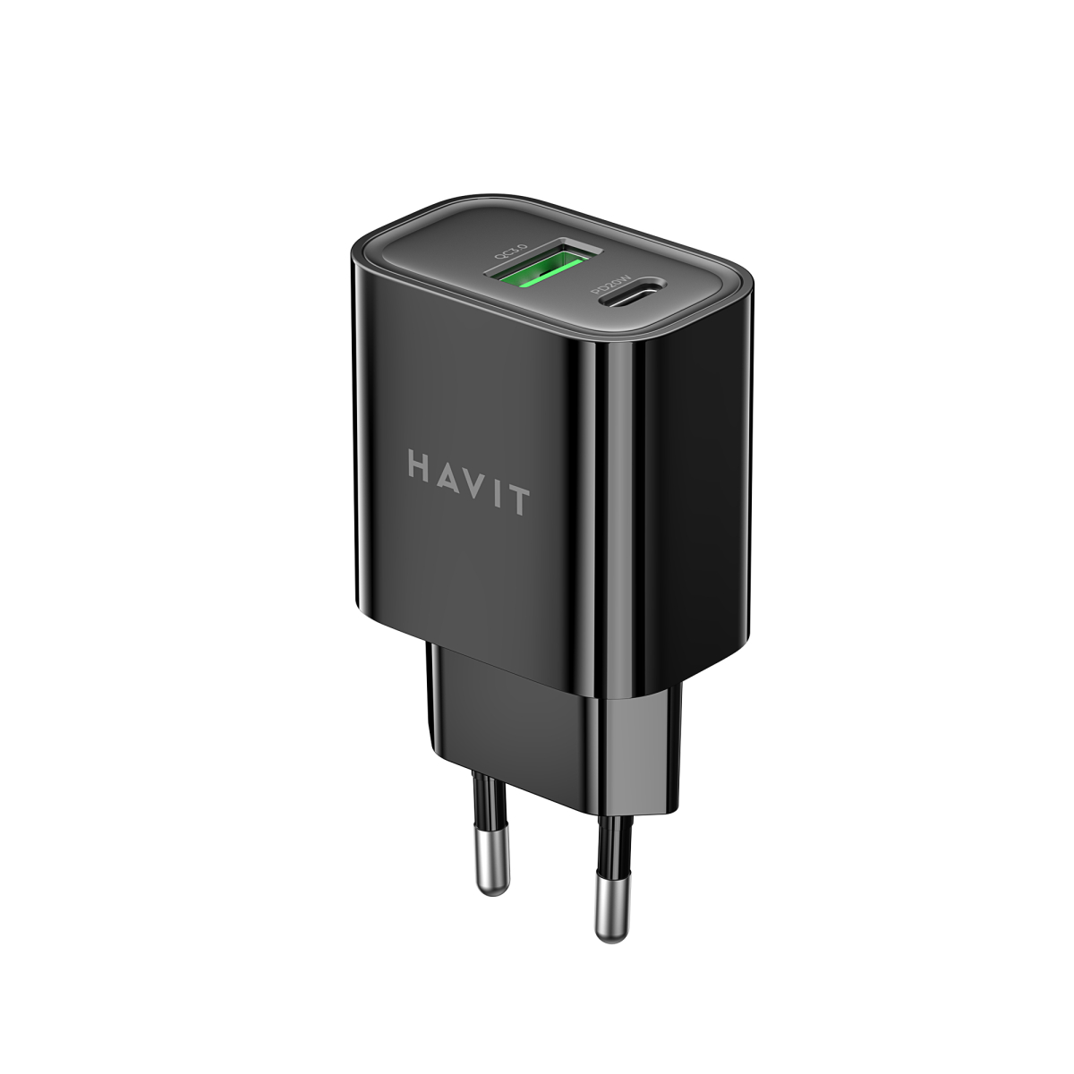 Зарядний пристрій HAVIT UC111 PRO 20W USB-A+USB-C Black