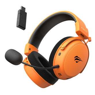 Бездротові ігрові навушники HAVIT H2015 Pro Black+Orange