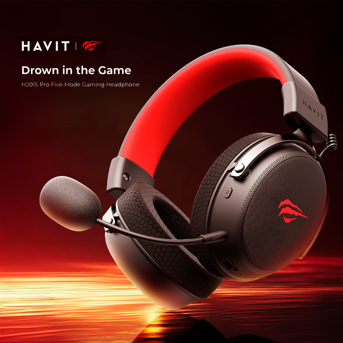 Бездротові ігрові навушники HAVIT H2015 Pro Black+Orange