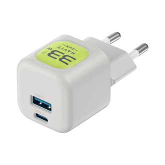 Зарядний пристрій HAVIT HV-UC230 GaN 33W USB-A+USB-C Gray/Green