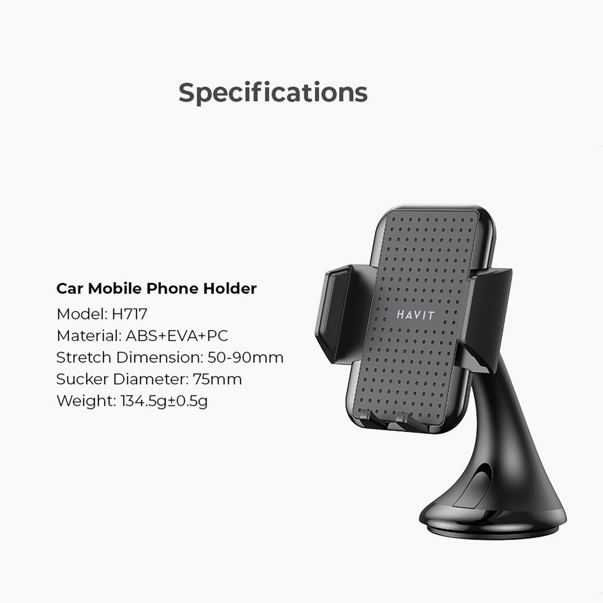 Автотримач для телефону HAVIT HV-H717